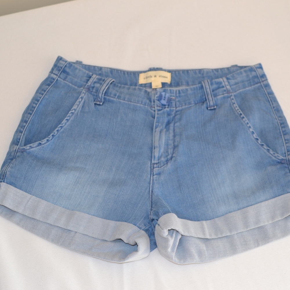 Anthropologie Cloth & Stone Chambray Shorts  Sz 25